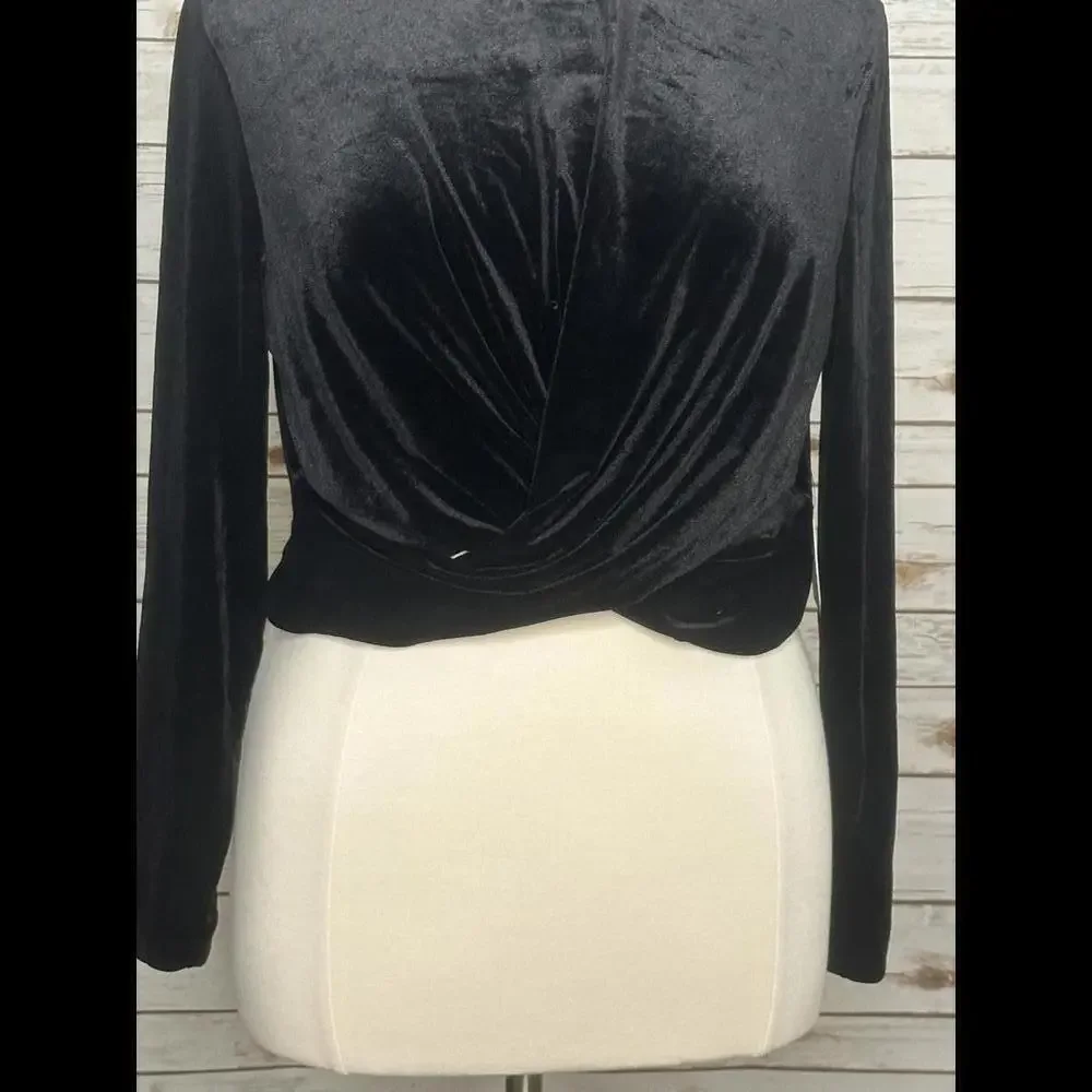 Eloquii Elements whimisigoth witch black velvet twisted crop top Size 20 - Picture 2 of 8